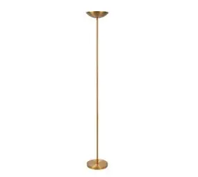 Lucide ZENITH - Vloerlamp - Ø 25,4 cm - LED Dimb. - 1x20W 3000K - Mat Goud / Messing bij Lamponline