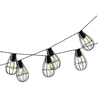 Lumineo Lichtsnoer - solar - metaal - 8 lampjes - 350 cm bij Leen Bakker