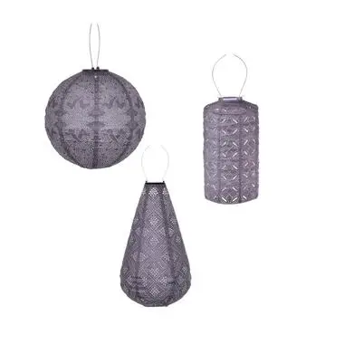 Lumiz Lampion op zonne energie - Solar tuinverlichting - Paarse Set - 3 stuks bij Leen Bakker