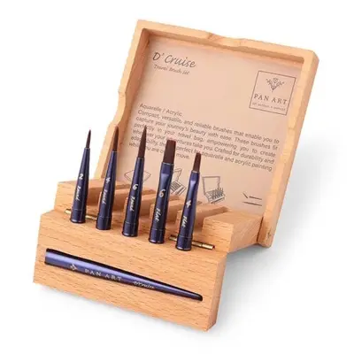 Luxe Aquarel penselenset in houten box 6 delig bij Art en Hobby
