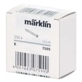 Märklin 7599 Rail schroeven 200 stuks voor K-rail bij ModeltreinWinkel.nl