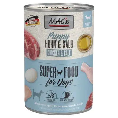 MAC's Puppy Superfood 6 x 400 g Kip & kalfsvlees bij Zooplus