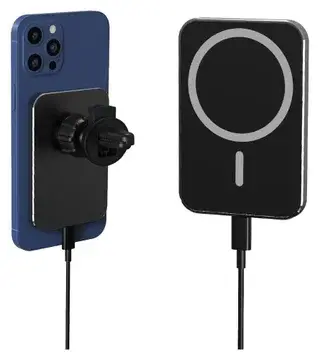 MagSafe Telefoonhouder Auto - 15W Draadloos Opladen - Ventilatierooster - Zwart bij GSMpunt