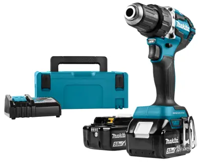 Makita DDF484RTJ 18V Li-Ion accu boor-/schroefmachine set (2x 5.0Ah accu) in Mbox - koolborstelloos bij Gereedschapcentrum.nl