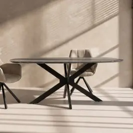 Marmer look eettafel deens ovaal bij LUMZ