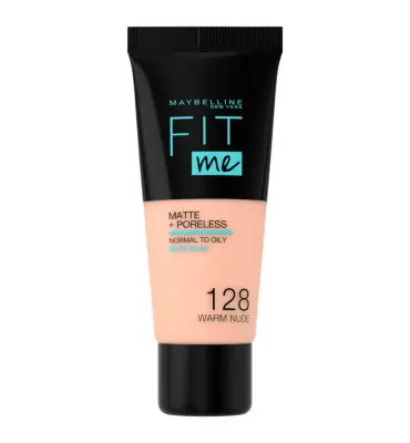 Maybelline Foundation Fit Me Matte + Poreless 128 Warm Nude (1 stuk) bij InternetDrogisterij