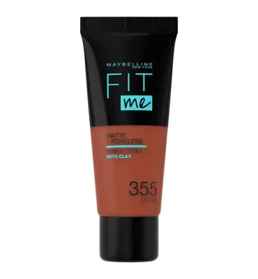 Maybelline New York Fit Me Matte & Poreless Foundation 355 Pecan (1 stuk) bij InternetDrogisterij