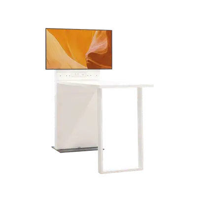 Mediastele Smart-S met vergadertafel - stele B/H/D: 181x72x14,3 cm, voetplaat B/D: 72x50 cm bij KantoorArtikelen.nl
