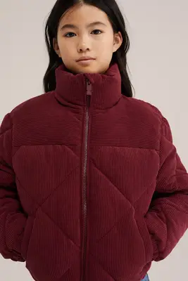 Meisjes gewatteerde jas van corduroy bij WE Fashion