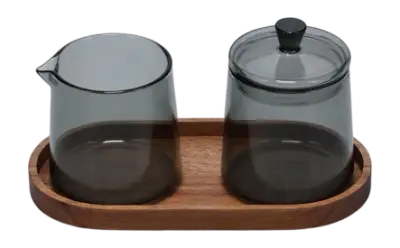 Melkkan en Suikerpot Salt & Pepper Luma Grey 220 ml bij Kookexpert