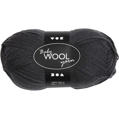 Merino wol baby garen donker grijs 50gr 172 meter bij Creaknutselen