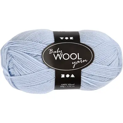 Merino wol baby garen licht blauw 50gr 172 meter bij Creaknutselen