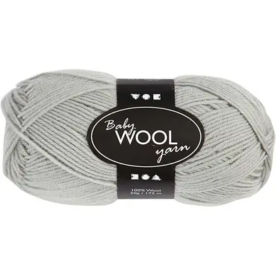 Merino wol baby garen licht grijs 50gr 172 meter bij Creaknutselen