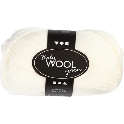 Merino wol baby garen wit 50gr 172 meter bij Creaknutselen