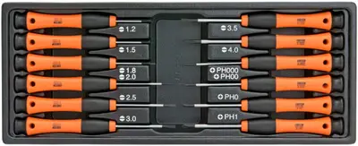 Micro schroevendraaierset, 12dlg (plat+PH), S-Module bij Kippers Rijssen