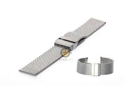 Milanese horlogeband 22mm grof bij Kish