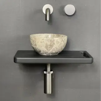 Mini Toilet Fonteinset Como Lecce met Handdoekhouder – Natuursteen bij Sanitear