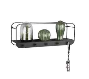 Mirrors and more Kapstok Linda 5 haken B 50 cm zwart bij Lamponline
