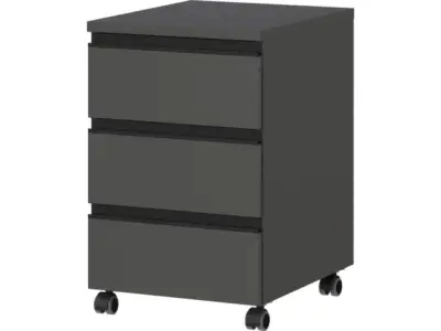 mobiel ladeblok,HxBxD 630x400x500mm,3lade(n),metaal-greeplijst,zwart bij DiscountOffice.nl
