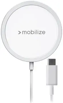 Mobilize 15W Magnetische en Draadloze MagSafe Oplader Aluminium Wit bij GSMpunt