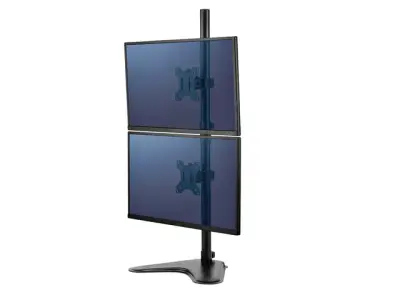Monitorarm Fellowes Seasa dubbel verticaal vrijstaand zwart bij DiscountOffice.nl