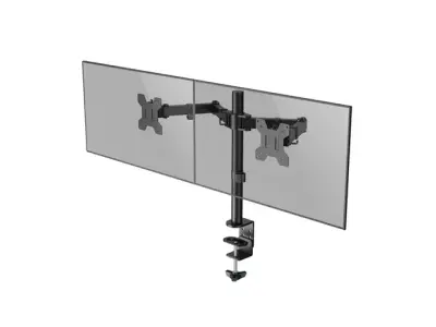 Monitorarm Quantore 2 schermen 17-27 inch zwart bij DiscountOffice.nl