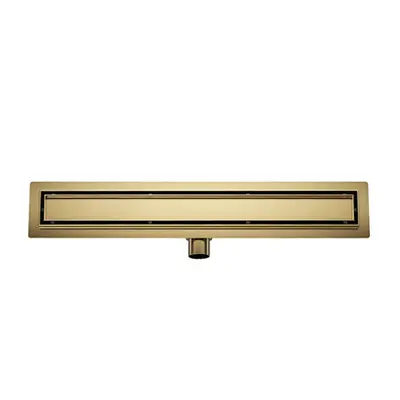 Mueller Gold douchegoot met tegelrooster en flens 70x7cm geborsteld messing bij Sanitairkamer