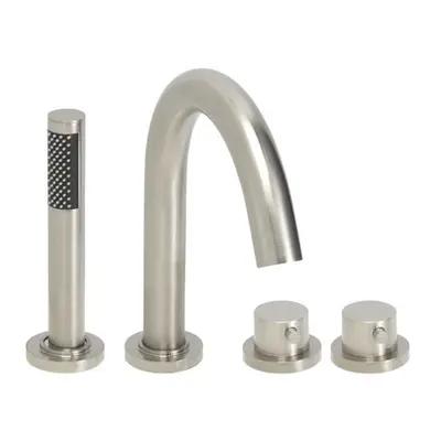 Mueller Round RVS look thermostatische badrand kraan afbouwdeel bij Sanitairkamer