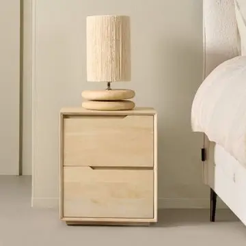 Nachtkastje Lottem Whitewash - 45x52x32 cm bij Woonexpress