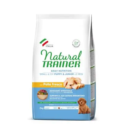 Natural Trainer Puppy & Junior Small & Toy met Kip 2 kg bij Bitiba