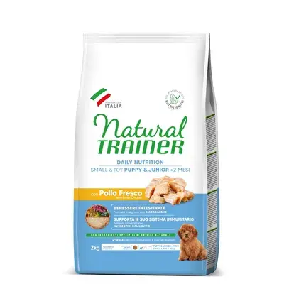 Natural Trainer Puppy & Junior Small & Toy met Kip 2 kg bij Bitiba