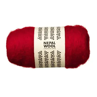 Nepal Wool lamswol - 50 gram - rood bij Pipoos