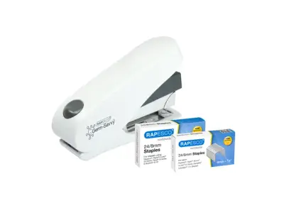 Nietmachine Rapesco Germ-Savvy Less Effort Eco Luna antibacterieel wit bij DiscountOffice.nl