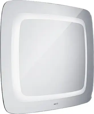 Nimco - Badkamerspiegel met LED-achtergrondverlichting 7000 serie, 80x65 cm, afgerond, aluminium ZP 7001 bij Sanitino