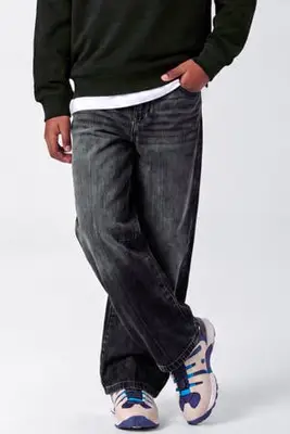 NKMBEN wide leg jeans - zwart bij Wehkamp