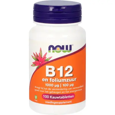 Now Vitamine B12 1000Mcg En Foliumzuur 100Mcg bij Vitatheek