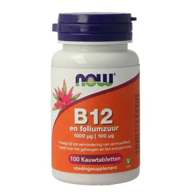 Now Vitamine B12 1000Mcg En Foliumzuur 100Mcg bij Vitatheek