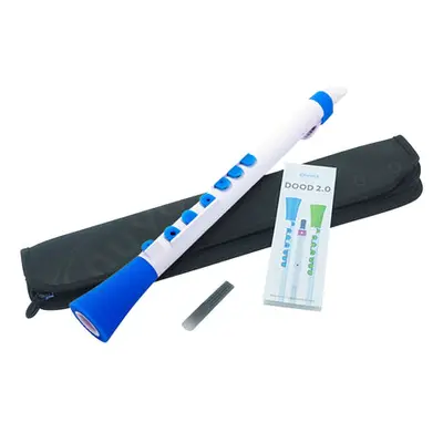 NUVO DooD 2.0 wit-blauw blokfluit in C met kleppen en kunststof riet bij VDS Instrumenten