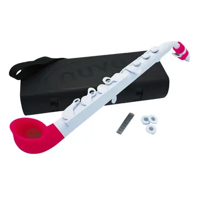 NUVO jSAX 2.0 wit-roze saxofoon in C lichtgewicht met kunststof rieten kindersaxofoon bij VDS Instrumenten