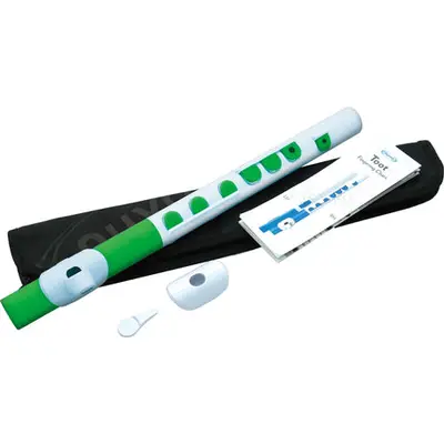 NUVO TooT 2.0 wit-groen kinder dwarsfluit blokfluit alternatief met kleppen en Firstnote bij VDS Instrumenten