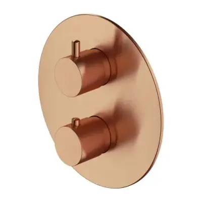 OMNIRES Y - Inbouwthermostaatkraan, voor 2 functies, geborsteld koper Y1236ROCPB bij Sanitino