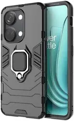 OnePlus Nord 3 Hoesje Magnetische Kickstand Back Cover Zwart bij GSMpunt