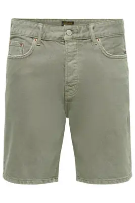 ONSEDGE denim straight short groen bij Wehkamp