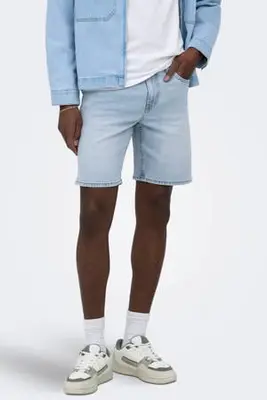 ONSWEFT regular denim short light blue denim bij Wehkamp