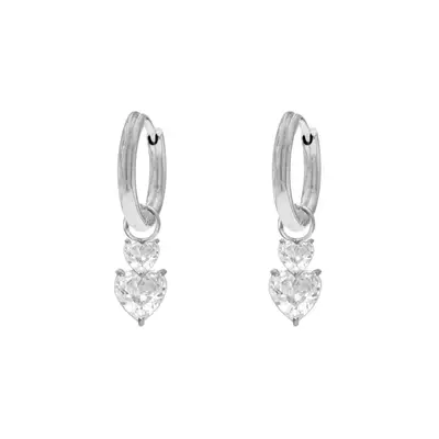 Oorbellen crystal hearts bij DRKS