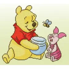 (OP=OP) Diamond painting kit Disney Pooh met knorretje bij De Spinnerij