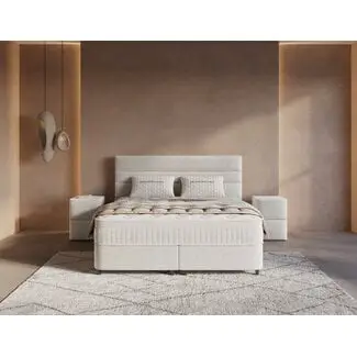 Opbergboxspring Horizon off white bij Beddengoeddirect
