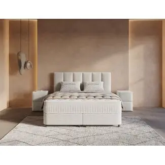 Opbergboxspring Linea- Beige bij Beddengoeddirect