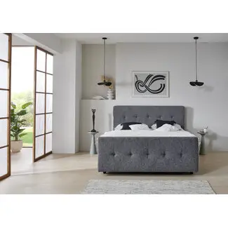 Opbergboxspring V300- Slate- met voetbord bij Beddengoeddirect
