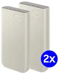 Originele Samsung 45W Fast Charge Trio USB-C Powerbank 20.000 mAh Duo Pack Beige bij GSMpunt